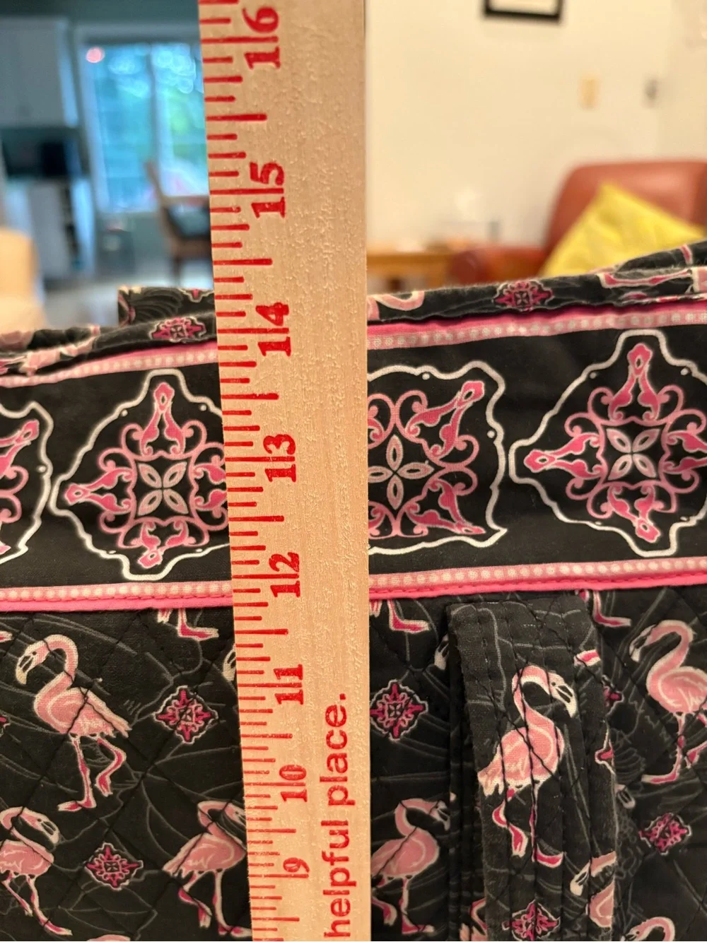 Vera Bradley Black & Pink Quilted Flamingo Tote pocketbook-beach bag-Tanya Lee